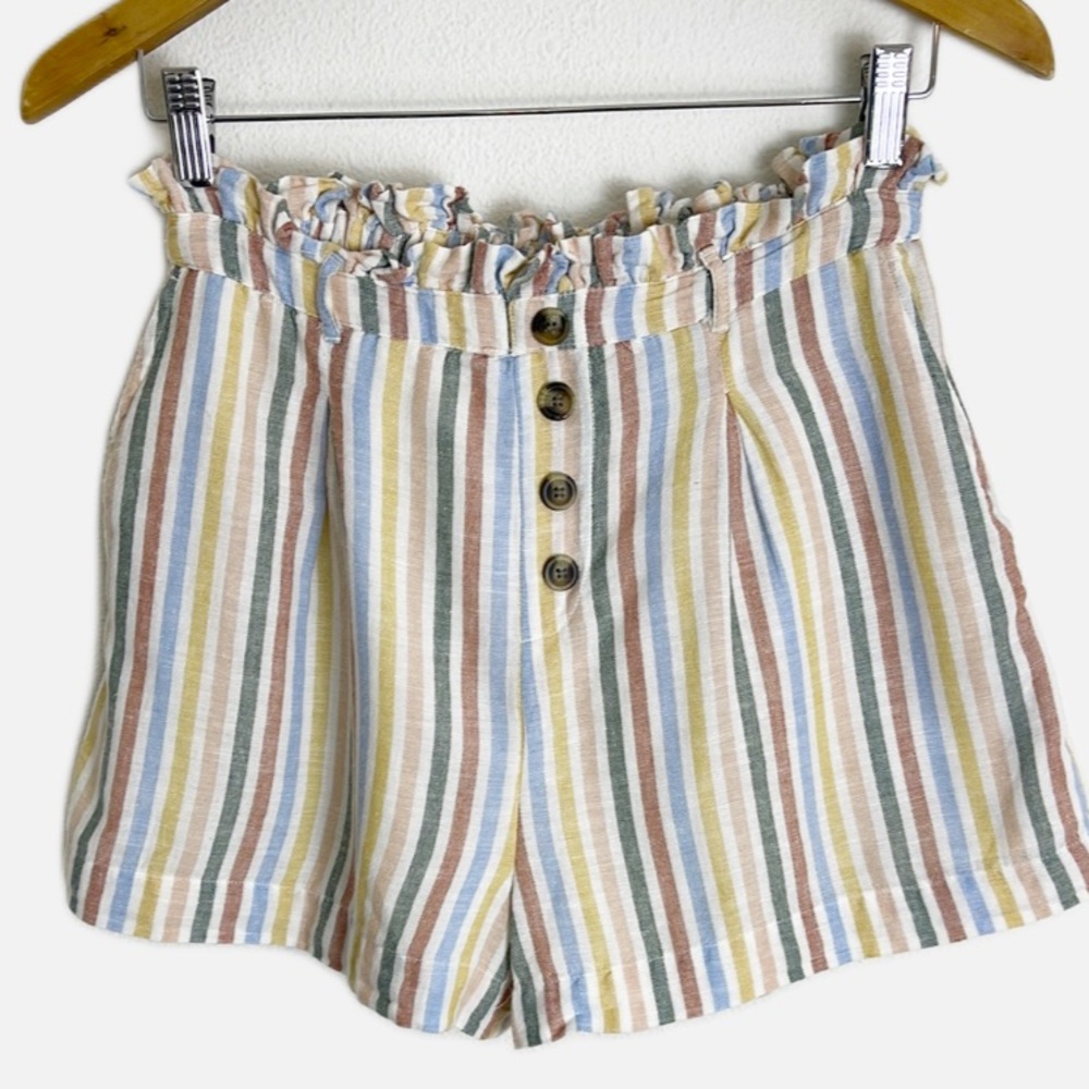 American Eagle Striped paper bag waist Shorts S